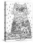 Night Cat 3 Line Art-Oxana Zaika-Stretched Canvas