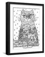 Night Cat 3 Line Art-Oxana Zaika-Framed Giclee Print