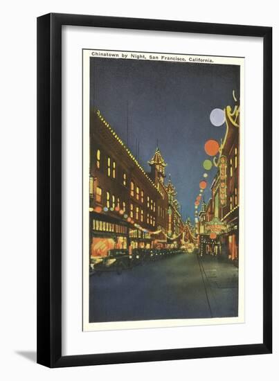 Night, Chinatown, San Francisco, California-null-Framed Art Print