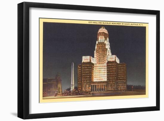 Night, City Hall, Buffalo, New York-null-Framed Art Print