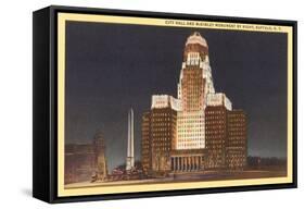 Night, City Hall, Buffalo, New York-null-Framed Stretched Canvas