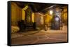 Night City Square in Krakow, Poland-dziewul-Framed Stretched Canvas