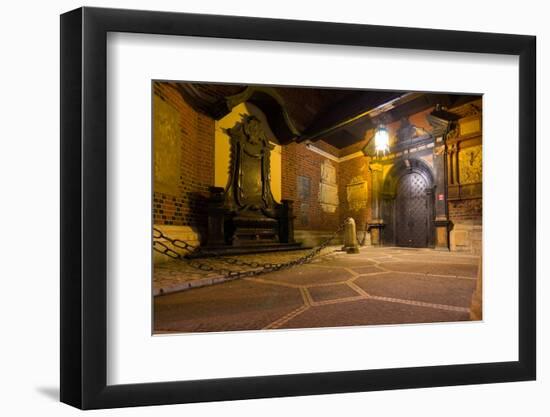 Night City Square in Krakow, Poland-dziewul-Framed Photographic Print