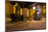 Night City Square in Krakow, Poland-dziewul-Mounted Photographic Print