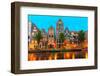 Night City View of Amsterdam Canal Herengracht-kavalenkava volha-Framed Photographic Print