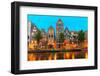 Night City View of Amsterdam Canal Herengracht-kavalenkava volha-Framed Photographic Print