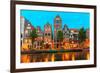 Night City View of Amsterdam Canal Herengracht-kavalenkava volha-Framed Photographic Print