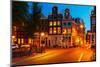 Night City View of Amsterdam Houses-kavalenkava volha-Mounted Photographic Print