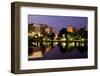 Night Cityscape Scene of Downtown Huntsville, Alabama, from Big Spring Park after Sunset-Rob Hainer-Framed Photographic Print