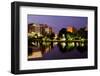 Night Cityscape Scene of Downtown Huntsville, Alabama, from Big Spring Park after Sunset-Rob Hainer-Framed Photographic Print