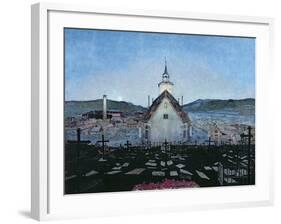 Night coloured pencil on paper-Harald Oscar Sohlberg-Framed Giclee Print