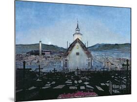 Night coloured pencil on paper-Harald Oscar Sohlberg-Mounted Giclee Print