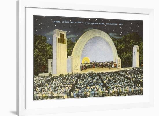 Night Concert, Washington Park, Milwaukee, Wisconsin-null-Framed Premium Giclee Print