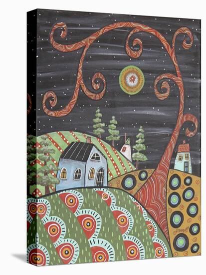 Night Cottages 1-Karla Gerard-Stretched Canvas