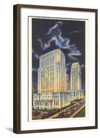 Night, Courthouse and City Hall, Kansas City, Missouri-null-Framed Art Print