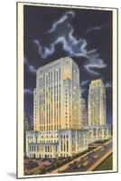 Night, Courthouse and City Hall, Kansas City, Missouri-null-Mounted Art Print