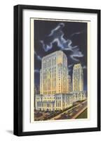 Night, Courthouse and City Hall, Kansas City, Missouri-null-Framed Art Print