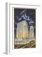 Night, Courthouse and City Hall, Kansas City, Missouri-null-Framed Art Print