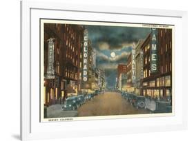 Night, Curtis Street, Denver-null-Framed Premium Giclee Print