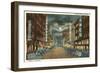 Night, Curtis Street, Denver-null-Framed Art Print