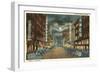 Night, Curtis Street, Denver-null-Framed Art Print