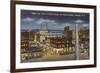 Night, Downtown Asheville, North Carolina-null-Framed Art Print