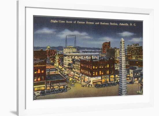 Night, Downtown Asheville, North Carolina-null-Framed Premium Giclee Print