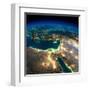 Night Earth. Africa and Middle East-Antartis-Framed Art Print