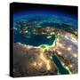 Night Earth. Africa and Middle East-Antartis-Stretched Canvas