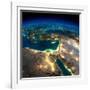 Night Earth. Africa and Middle East-Antartis-Framed Art Print