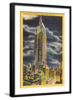 Night, Empire State Building, New York City-null-Framed Art Print