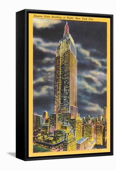 Night, Empire State Building, New York City-null-Framed Stretched Canvas