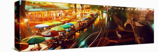 Night, Evening, Nightlife, Riverwalk, San Antonio, Texas, USA-null-Stretched Canvas