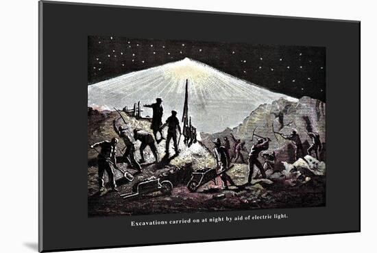 Night Excavations-John Howard Appleton-Mounted Art Print