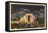 Night, Exposition Buildings, Dallas, Texas 1937-null-Framed Stretched Canvas