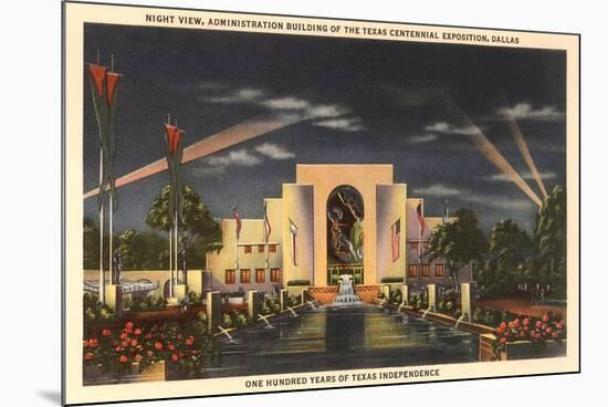 Night, Exposition Buildings, Dallas, Texas 1937-null-Mounted Premium Giclee Print