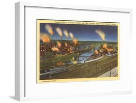 Night, Factories, Youngstown, Ohio-null-Framed Art Print