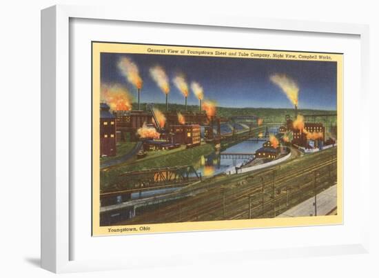 Night, Factories, Youngstown, Ohio-null-Framed Art Print