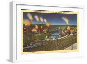 Night, Factories, Youngstown, Ohio-null-Framed Art Print