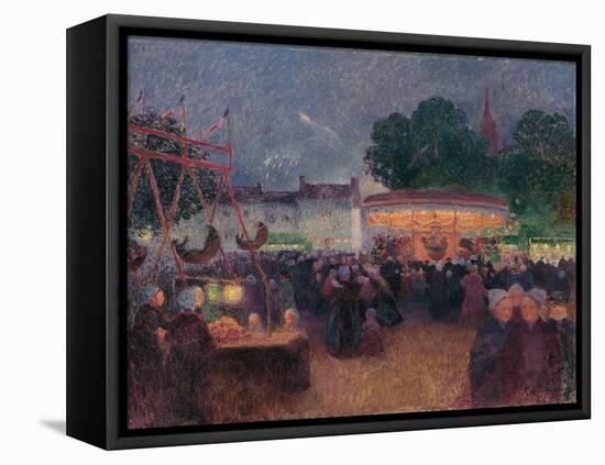 Night Fair at Saint-Pol-De-Léon-Ferdinand Loyen du Puigaudeau-Framed Stretched Canvas