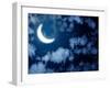 Night Fairy Tale - Bright Moon in the Night Sky-frenta-Framed Photographic Print