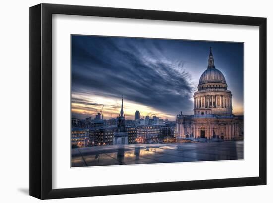 Night Falls over London-null-Framed Art Print