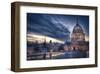 Night Falls over London-null-Framed Art Print