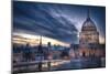 Night Falls over London-null-Mounted Art Print