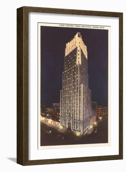 Night, First Central Trust Building, Akron, Ohio-null-Framed Art Print