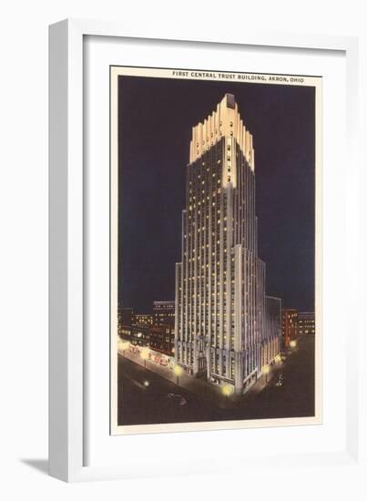 Night, First Central Trust Building, Akron, Ohio-null-Framed Art Print