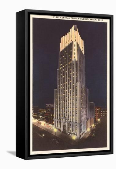 Night, First Central Trust Building, Akron, Ohio-null-Framed Stretched Canvas