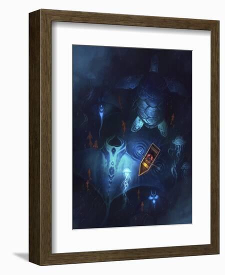 Night Fishing-JoJoesArt-Framed Giclee Print