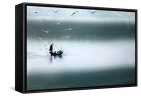 Night Fishing-Paul Powis-Framed Stretched Canvas