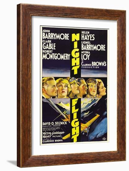 Night Flight, John Barrymore, Helen Hayes, Clark Gable, 1933-null-Framed Art Print